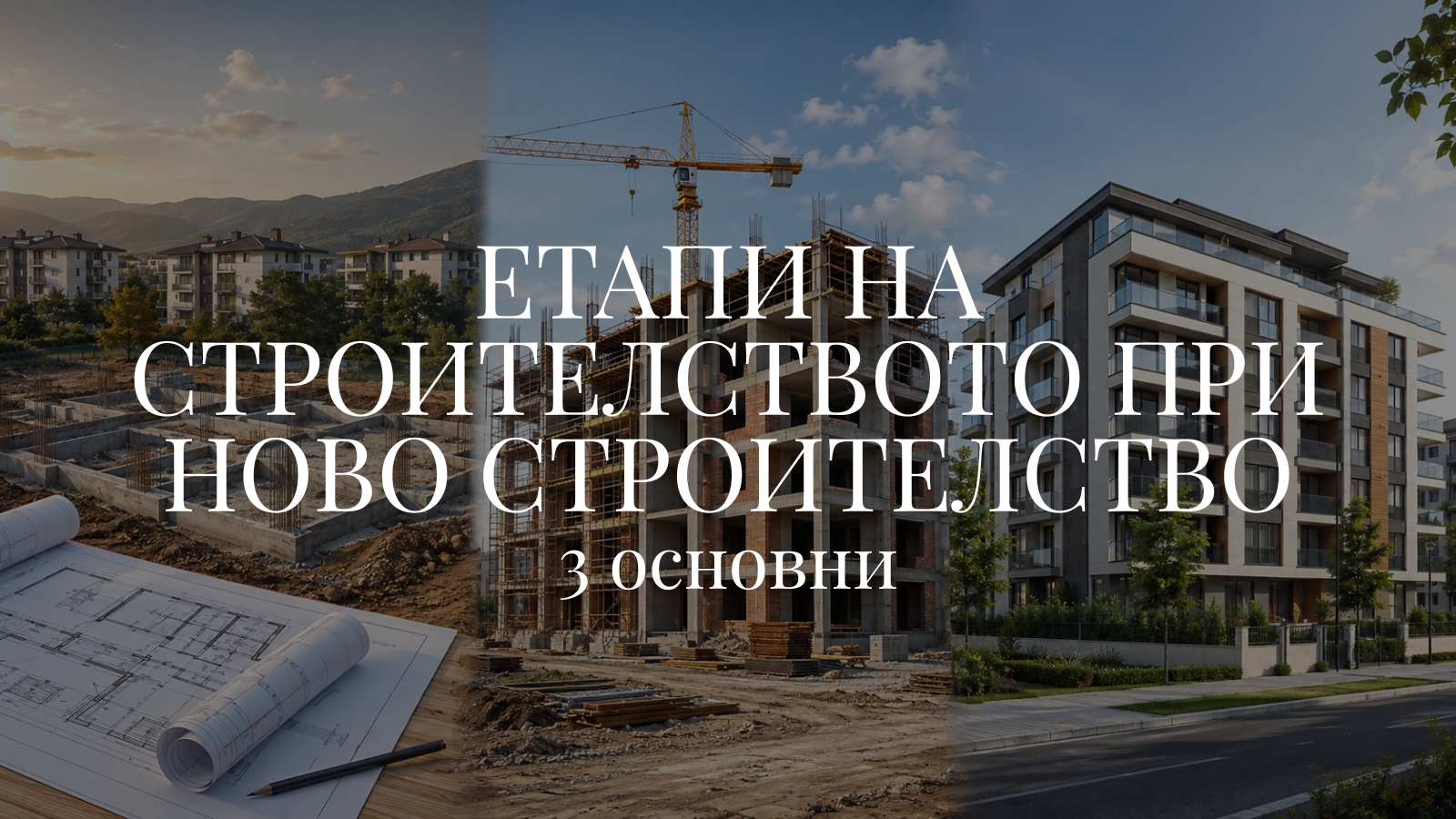 Етапи на строителството при ново строителство - 3 основни