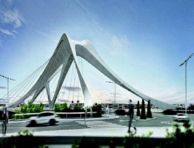 Новият мост над река Марица